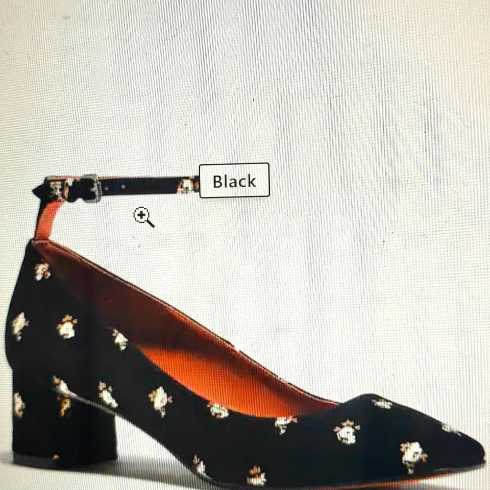 Brand new Coach black suede Prairie print shoes with ankle strap.  Style # G1803